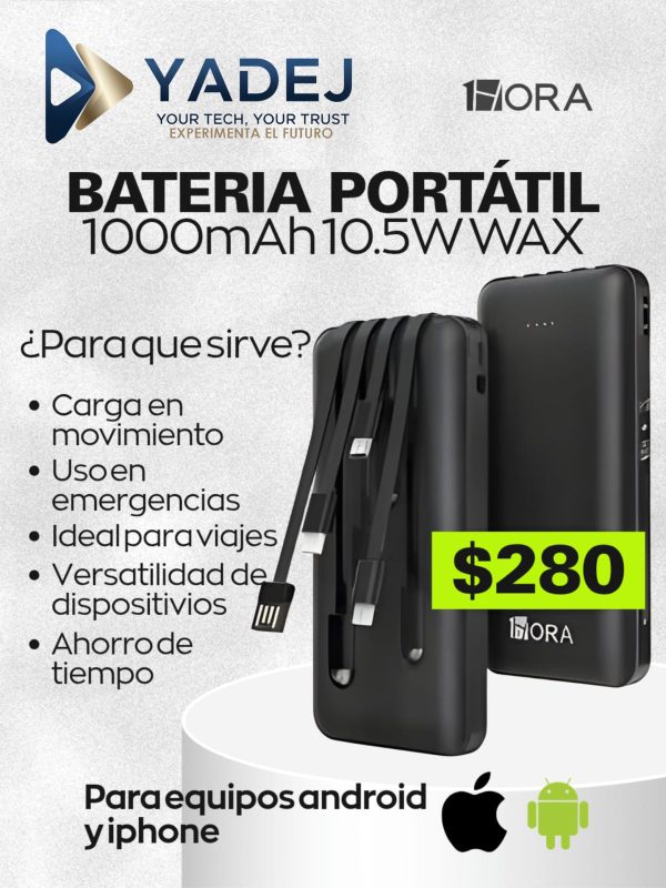 Power Bank 10,000 mAh 10.5W de 1HORA