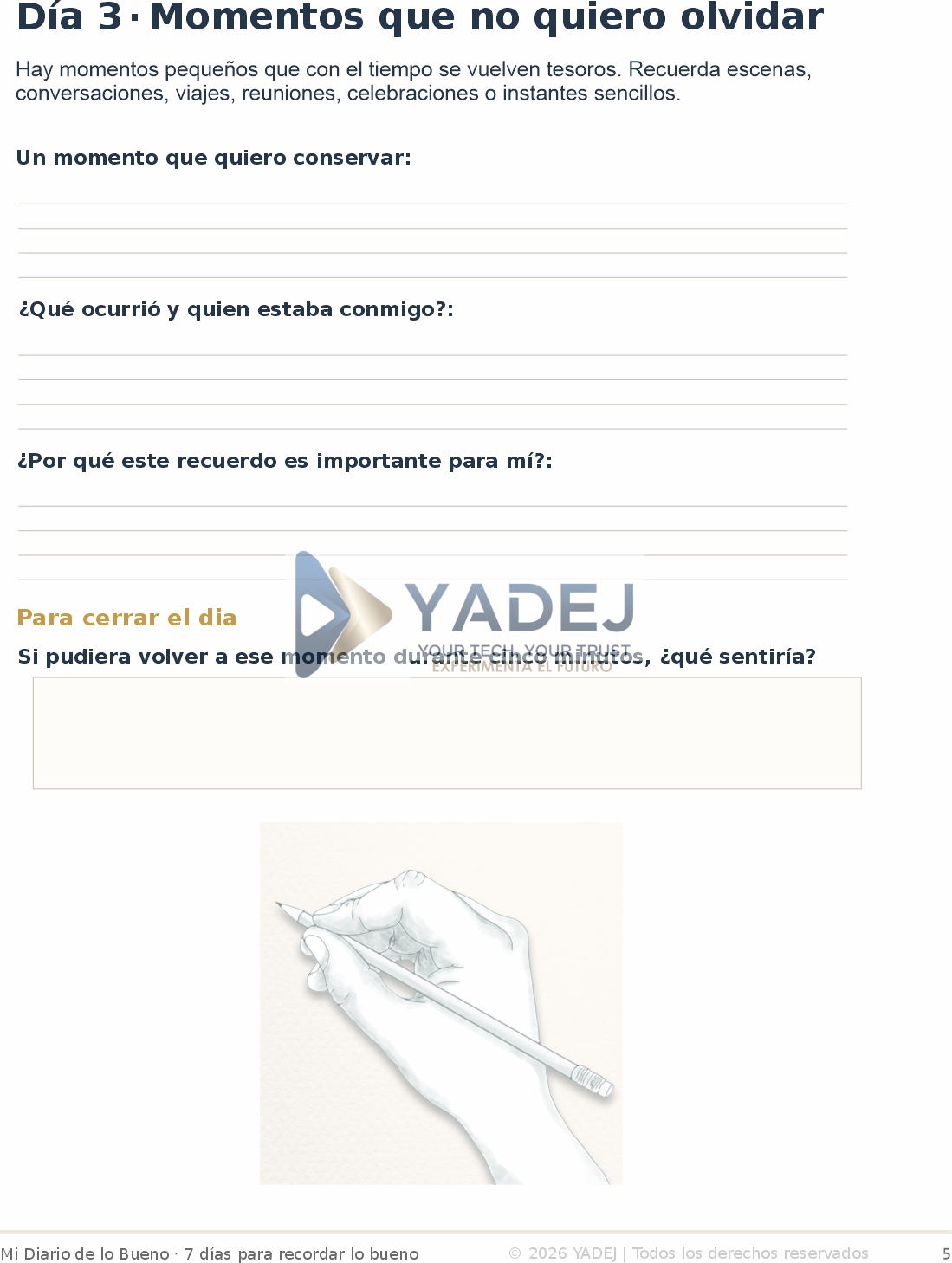 Mi Diario de lo Bueno | Diario de Gratitud Digital PDF – 7 Días para Recordar lo Bueno - Imagen 3