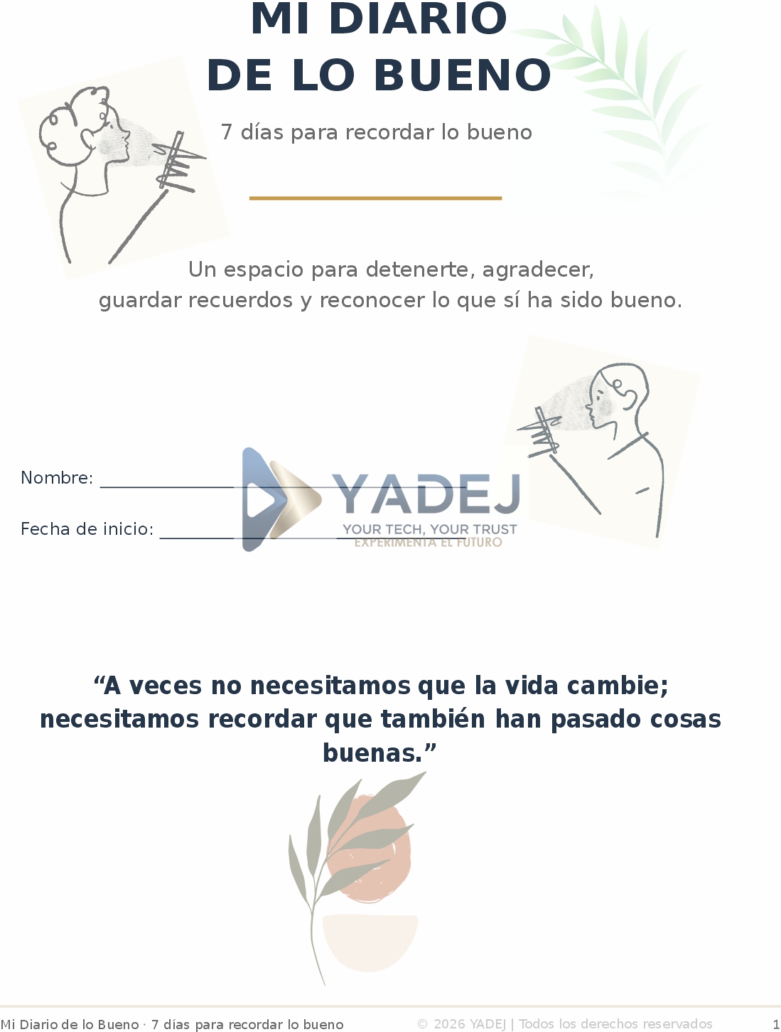 Mi Diario de lo Bueno | Diario de Gratitud Digital PDF – 7 Días para Recordar lo Bueno - Imagen 5